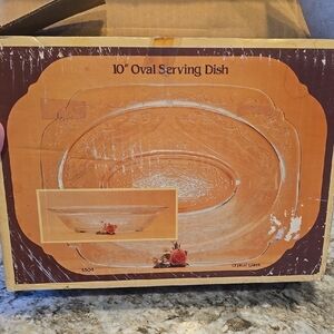 Oval Indiana Glass Serving Dish Still In The Box- Elegant Clear Design